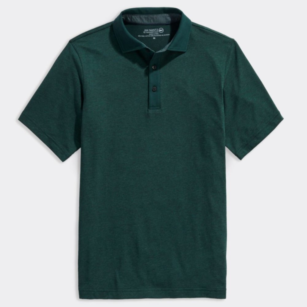 NWT Vineyard Vines by Jim Nantz XL Heathered Solid Polo Turf Green